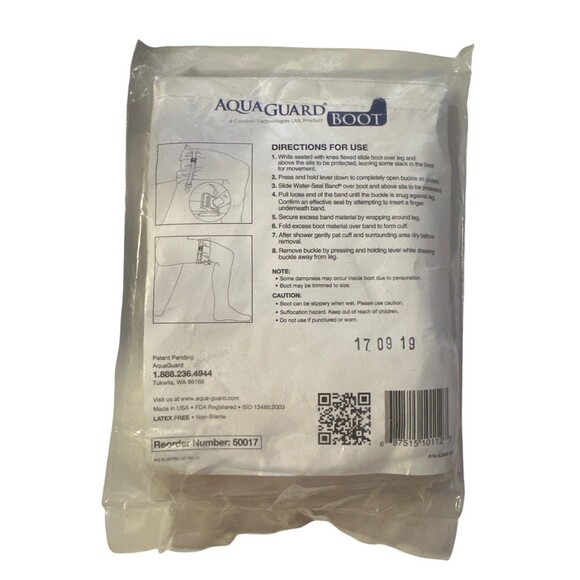 AquaGuard Shower Protection Boot With Water-Seal Band For Casts & Wounds - Picture 2 of 2